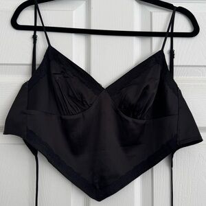 Black Bandana Top Lined with Lace